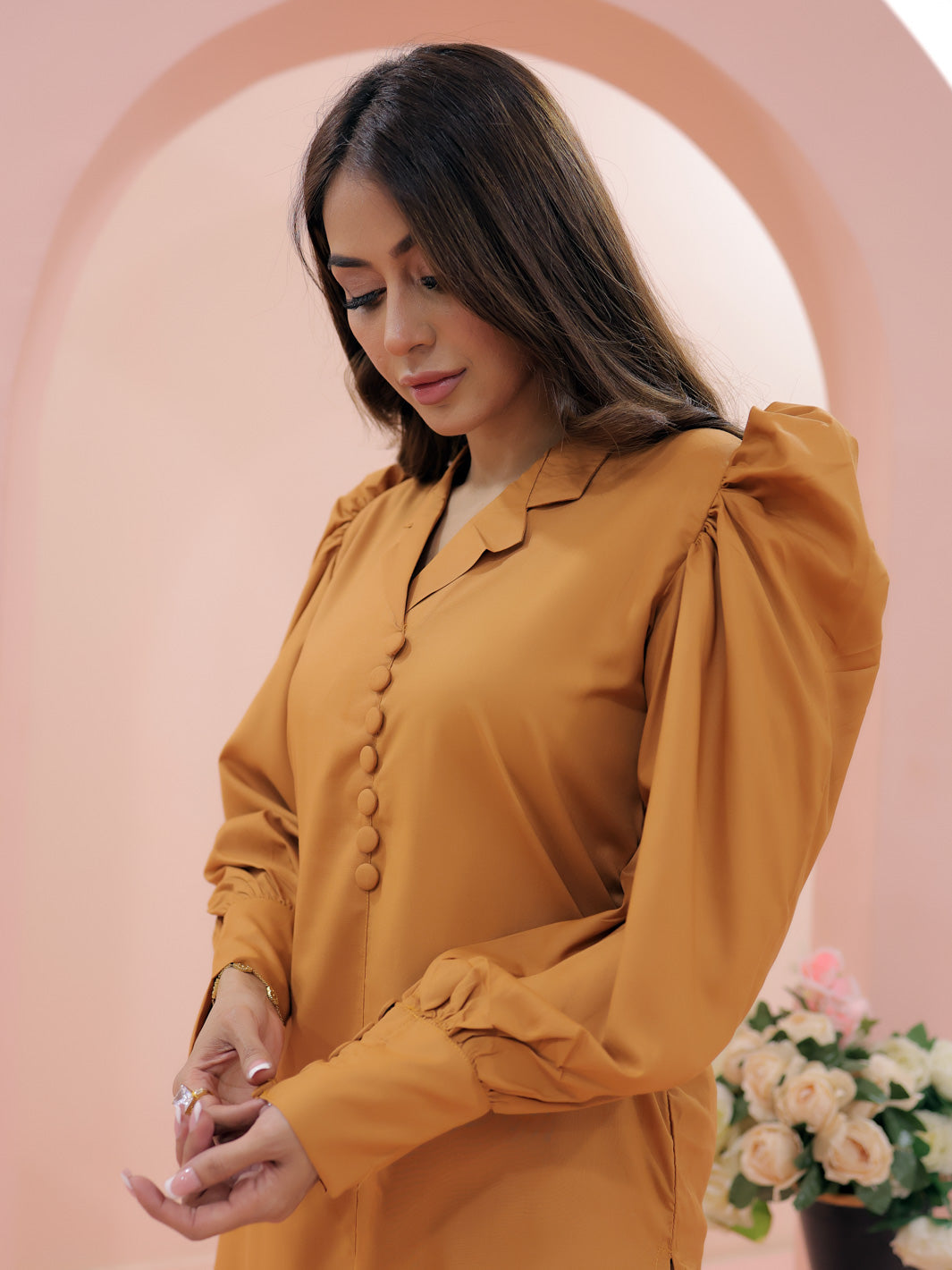 Arha Solid Shirt | Mustard