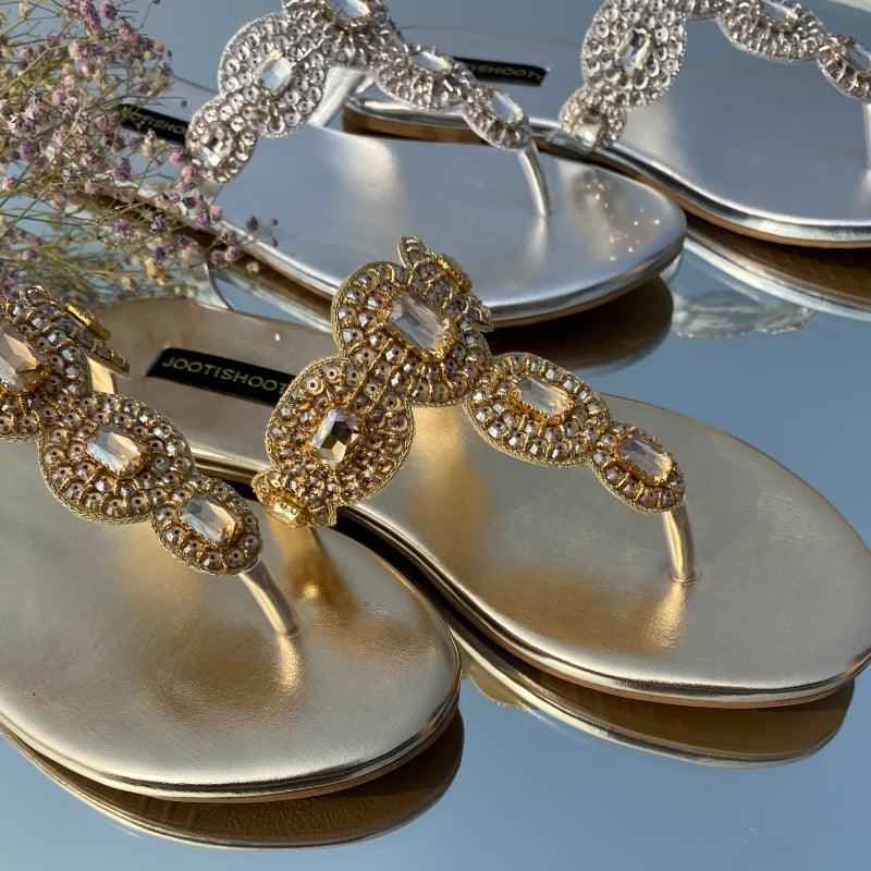 Selena Silver Slides - Jooti Shooti