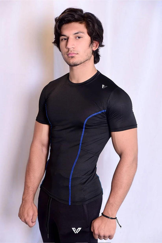 Blue Piping Compression Shirt