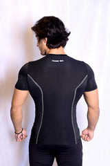 Grey Piping Compression Shirt