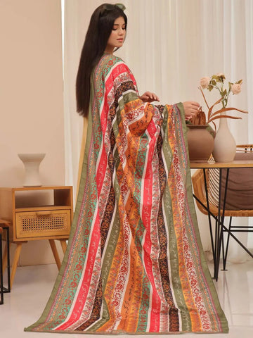 Phool Stripe Silk Odhni (Light Multi) TNG by MD