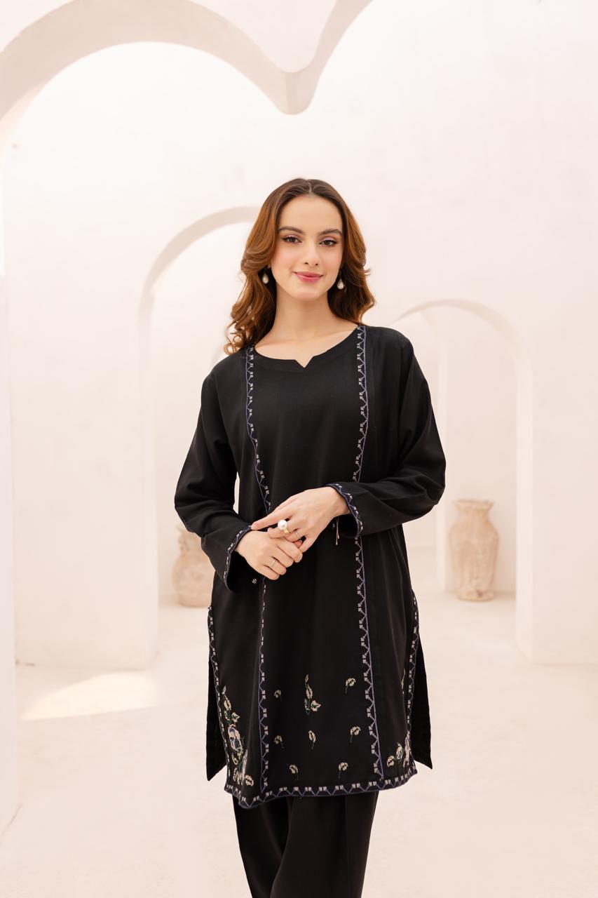 2PC Embroidered Dress-1073