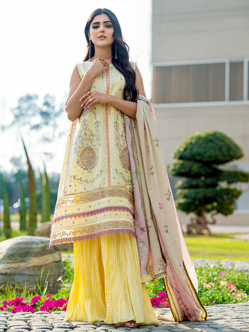 1812 B - Luxury Embroidered 3P-Lawn