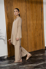 Embroidered Solid 2PC Dress - SP-04 Skin