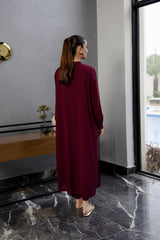 Solid 2PC Dress - SP-05 Wine