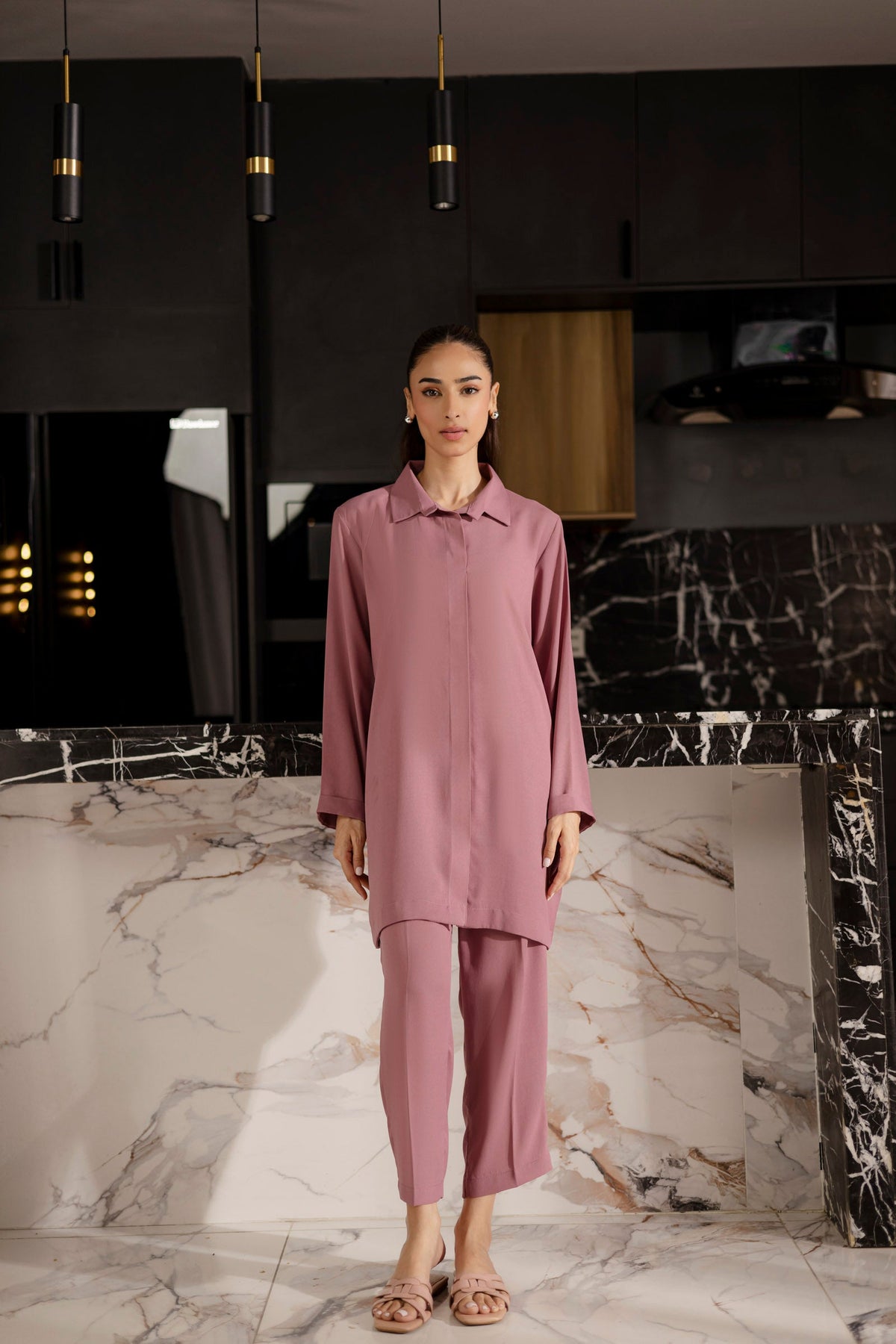 Solid 2PC Dress - SP-03 Mauve