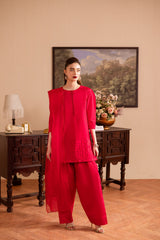 3PC Luxury Solid Silk Dress LSS - Shocking Pink