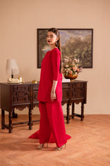 3PC Luxury Solid Silk Dress LSS - Shocking Pink