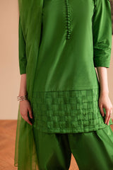 3PC Luxury Solid Silk Dress LSS - Green