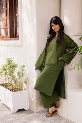 2 PC Solid PSK 01 - Olive Green