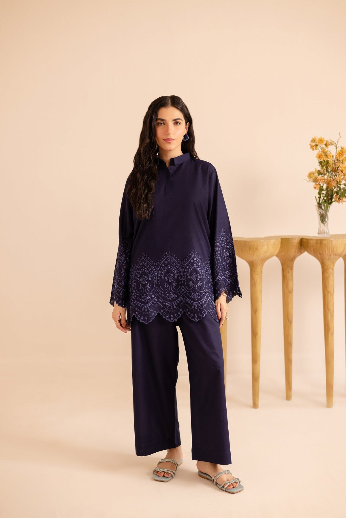 Summer Schiffli Embroidered Co-Ord - 1153