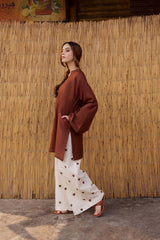2PC Embroidered MSK 05 – Chocolate Brown