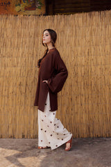 2PC Embroidered MSK 05 – Dark Brown