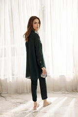 Solid 2PC Dress - SP-07 Emerald Green