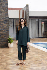 Solid 2PC Dress - SP-03 Emerald Green