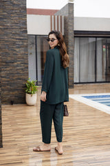Solid 2PC Dress - SP-03 Emerald Green