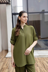 Solid 2PC Dress - SP-01 Olive Green