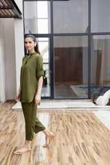 Solid 2PC Dress - SP-01 Olive Green