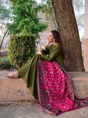 Manzil Silk Odhni (Hot Pink)