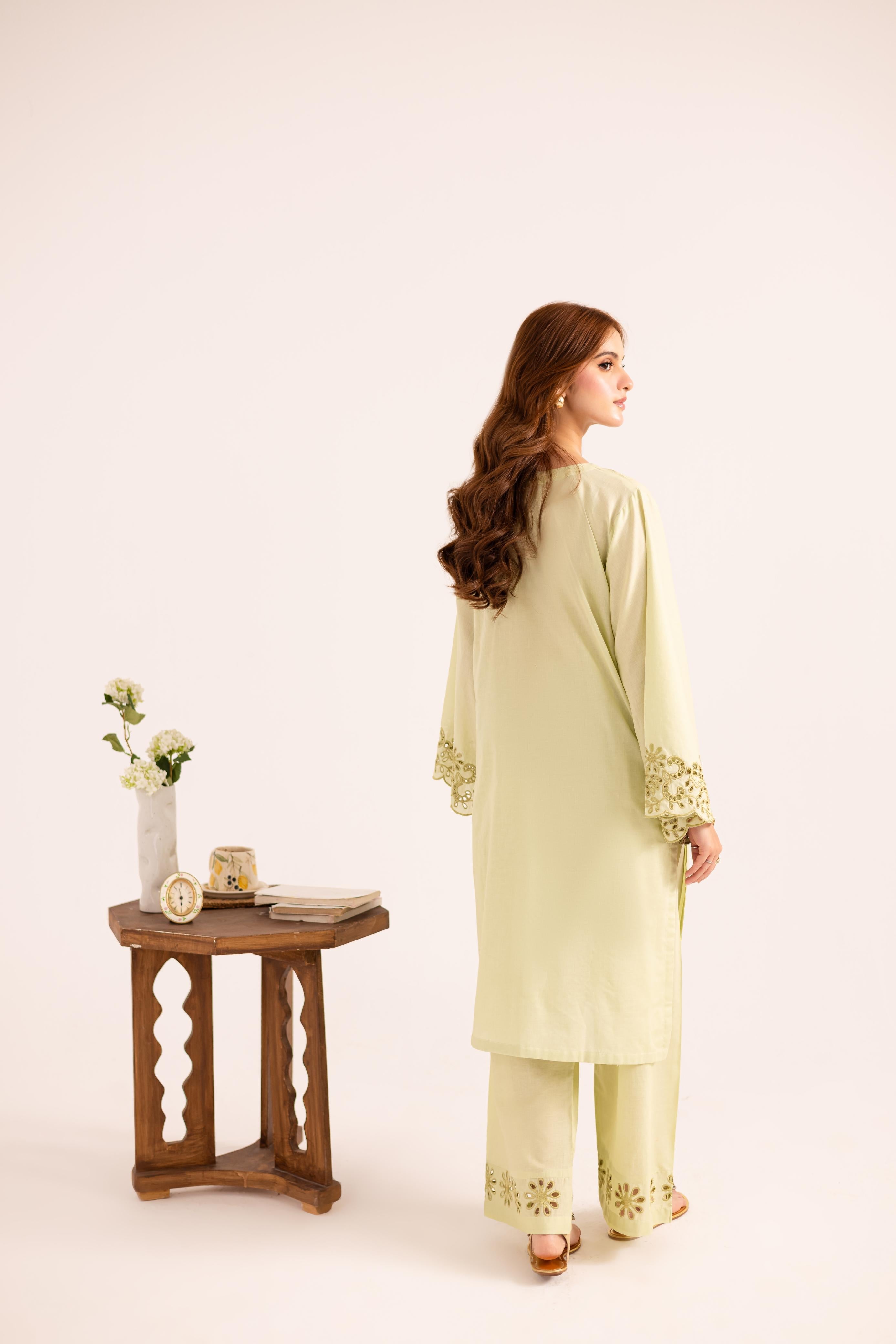 2PC Embroidered Dress - 1122