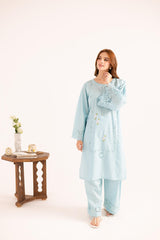 2PC Summer Embroidered Dress - 1123