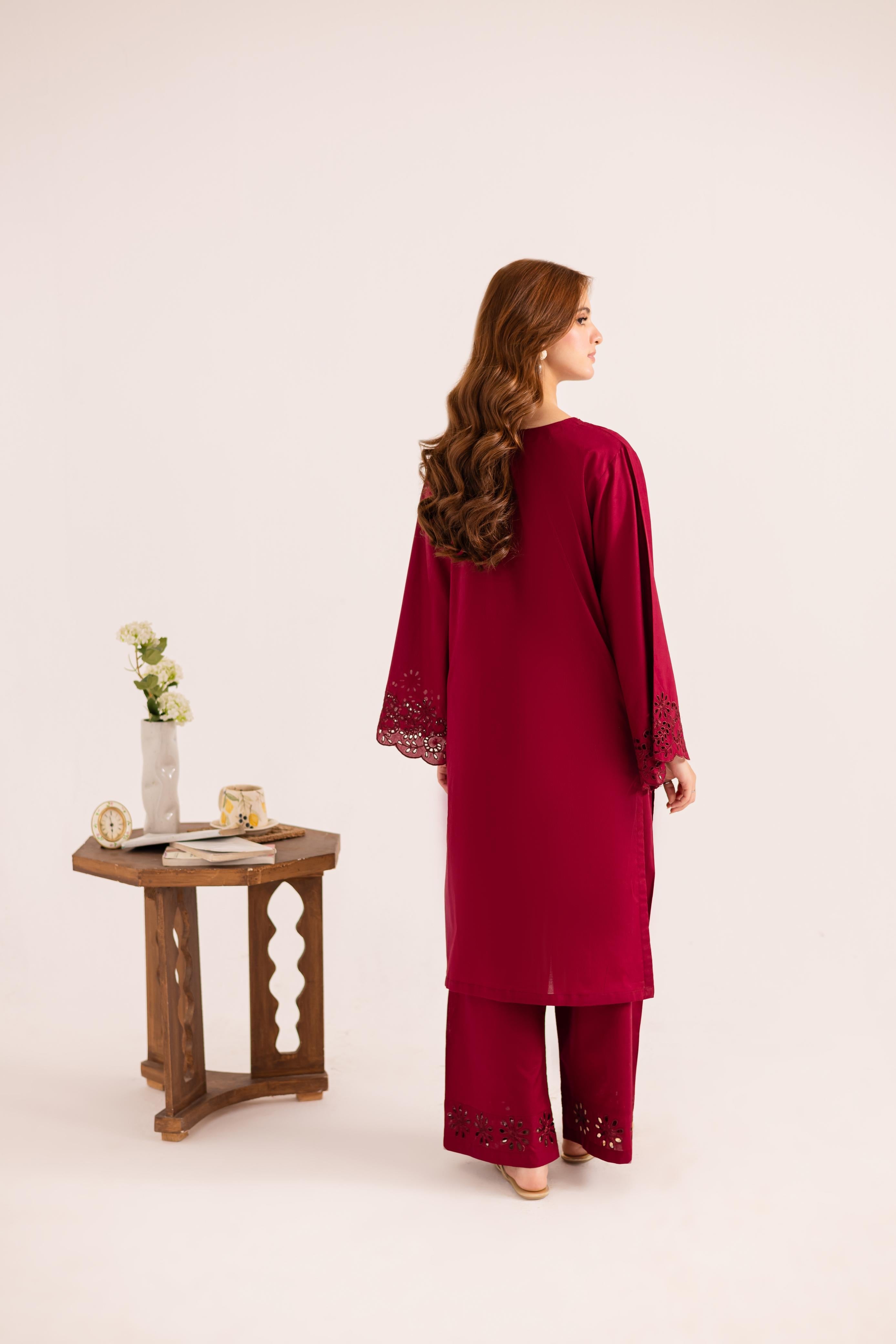 2PC Embroidered Dress - 1120