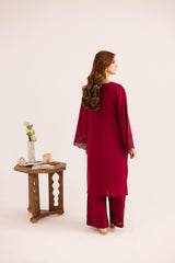 2PC Embroidered Dress - 1120