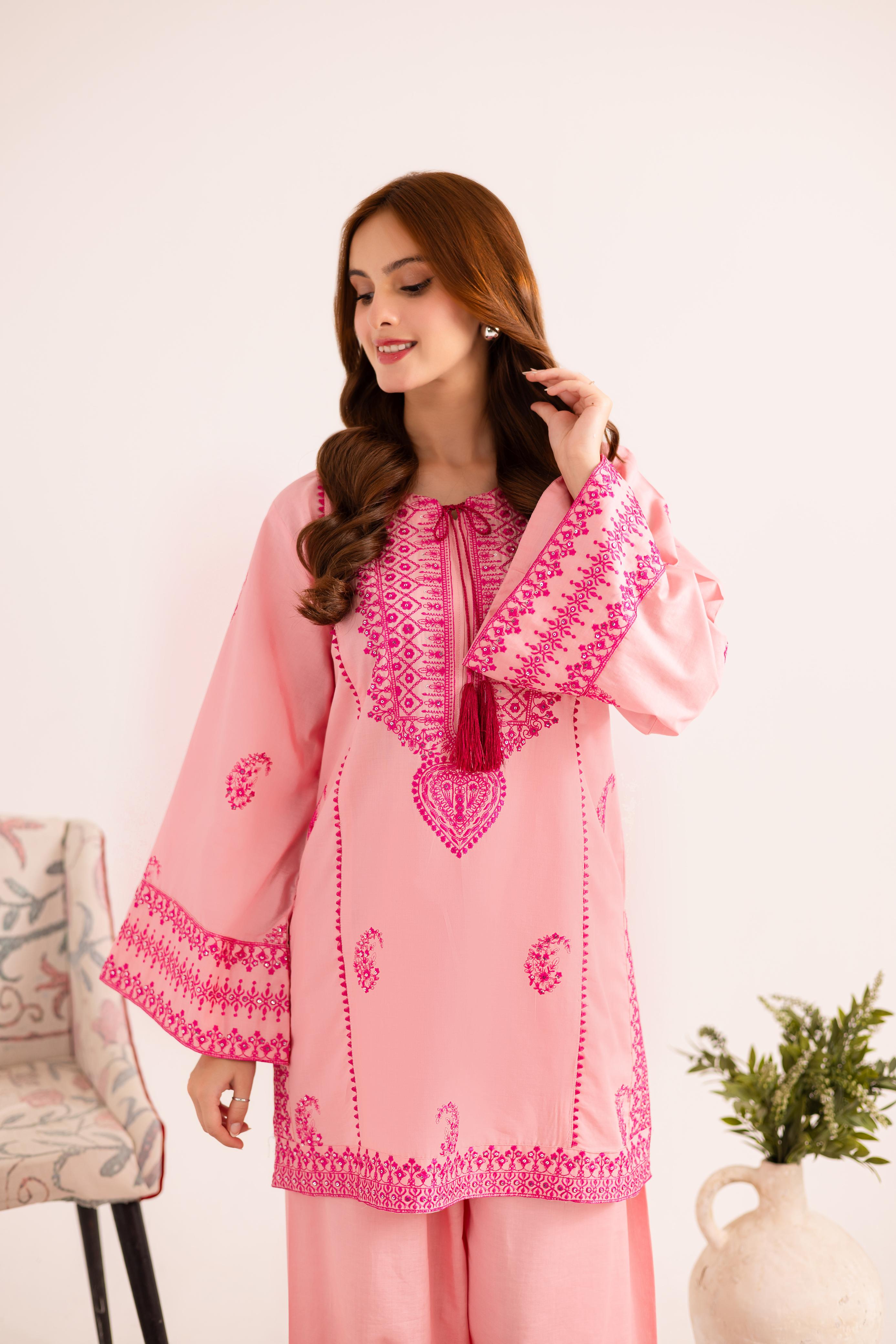 2PC Embroidered Dress - 1124