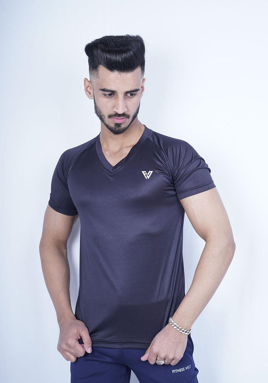 Black V neck Tee