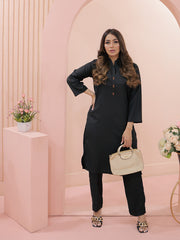 Haniya Co-Ord Set (Black/Collar)