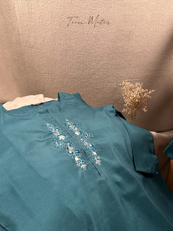 Teal 2pc Silk