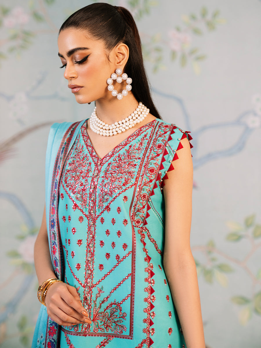 204 B - Embroidered Lawn 3P