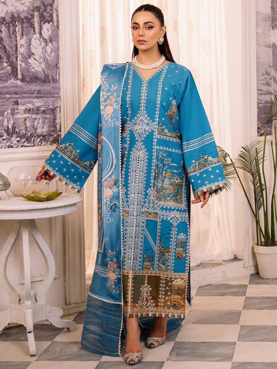 206 B - Embroidered Lawn 3P