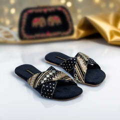 Ronak Slides (Black) - Jooti Shooti