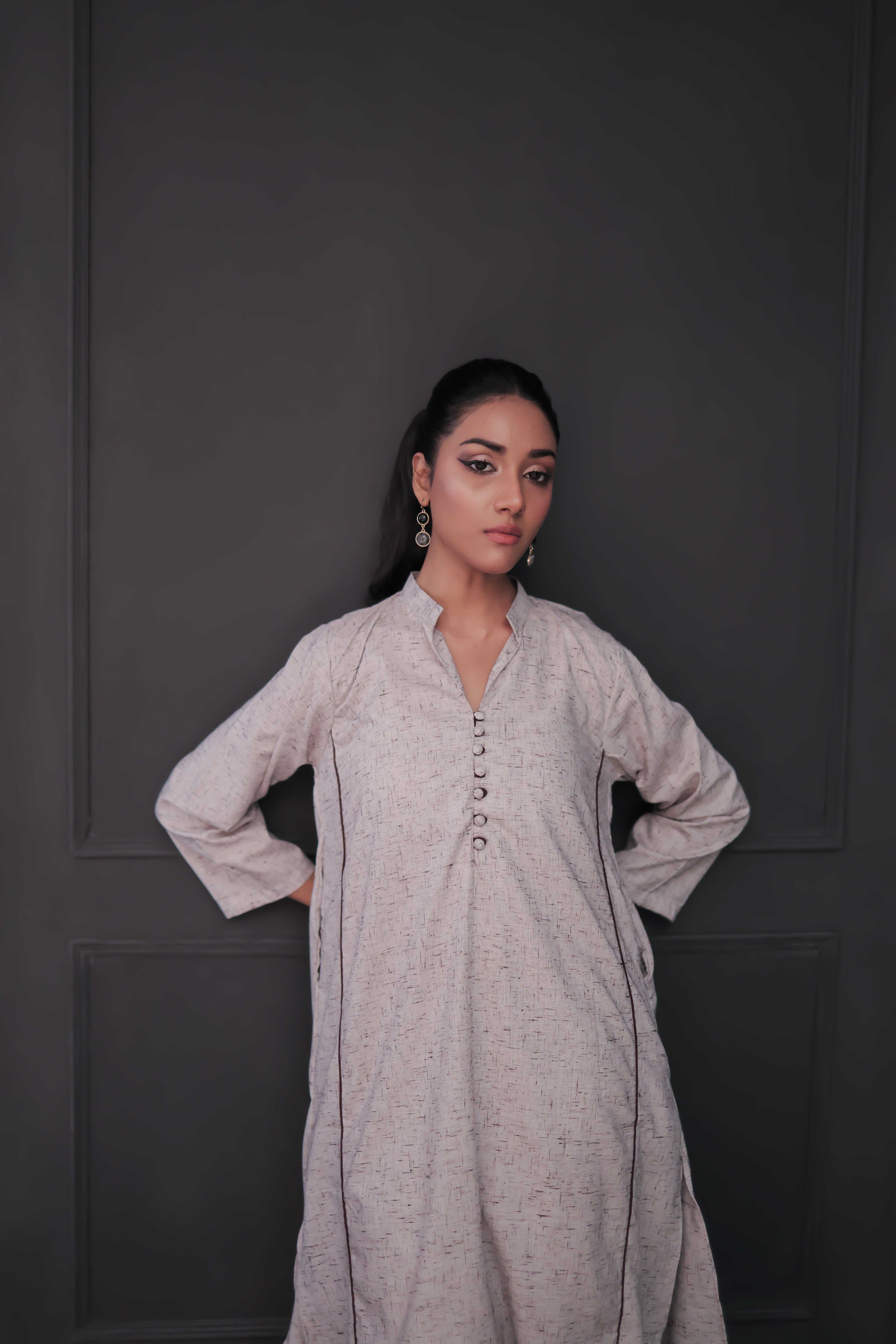 Kalidaar Co-Ord Set-Ash Grey