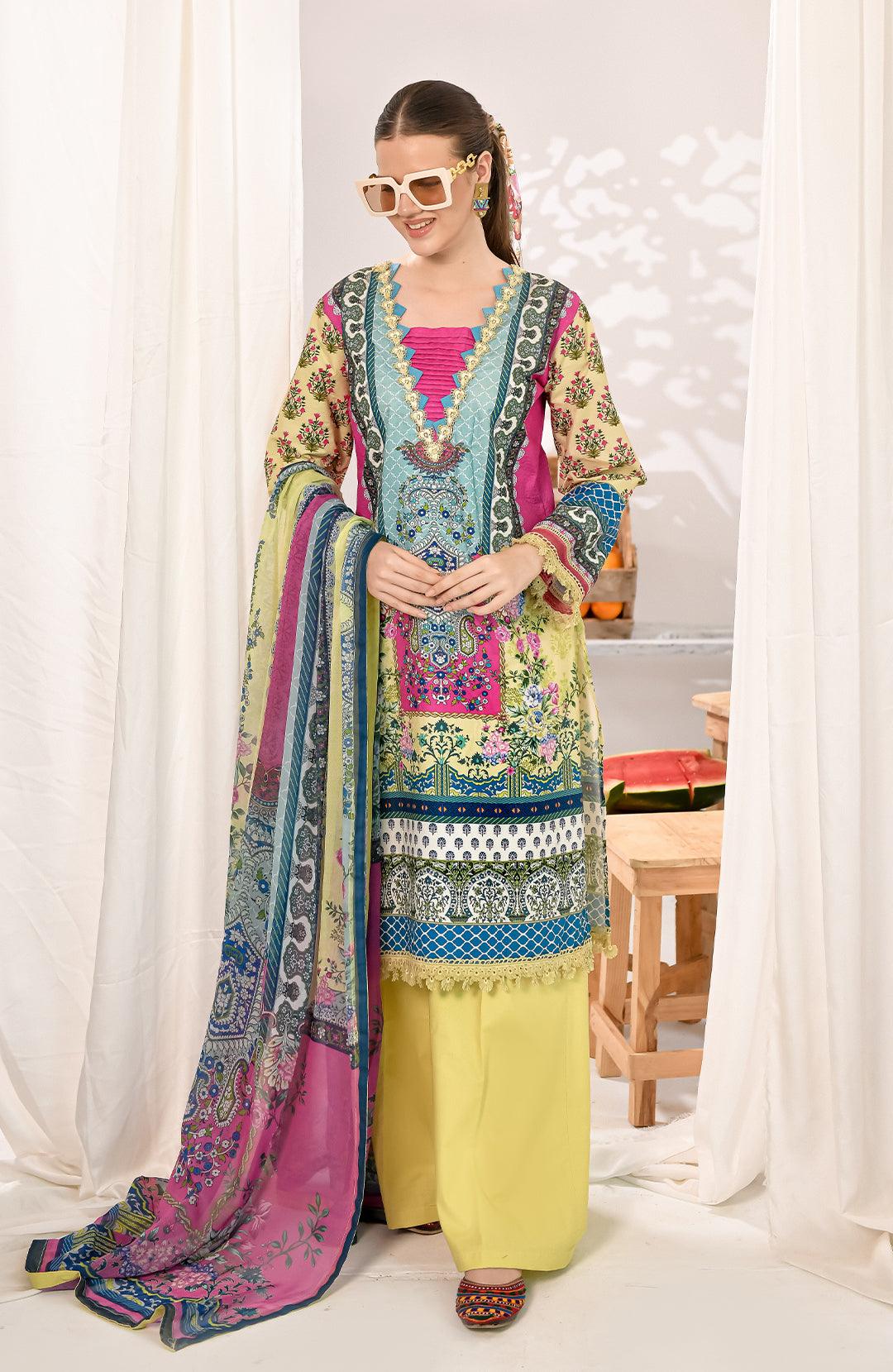 Charm | 2Pc Printed Lawn Kurta with Chiffon dupatta