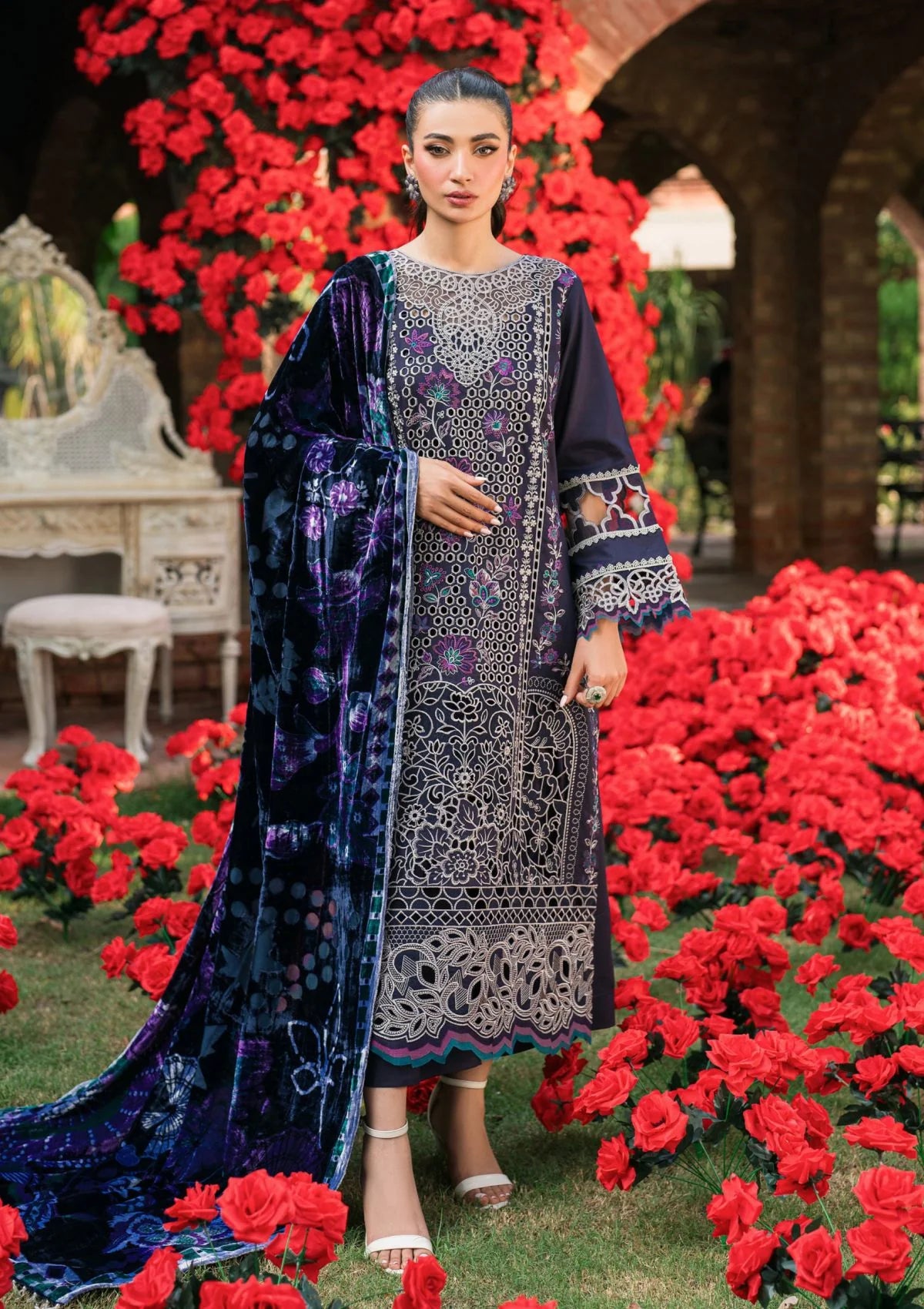 Mira - Embroidered Corduroy 3PC