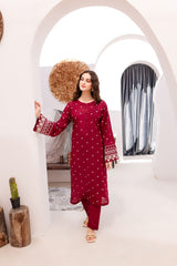 2PC Summer Embroidered Dress-1044