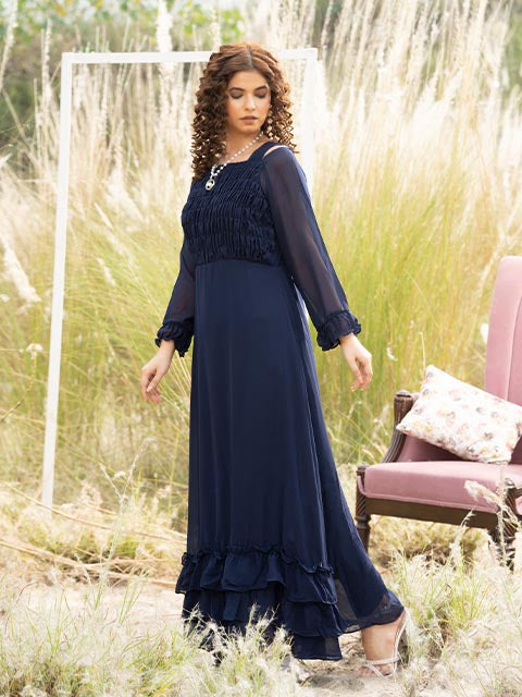 cean Serenity Smocking Maxi (FR-696Laam)