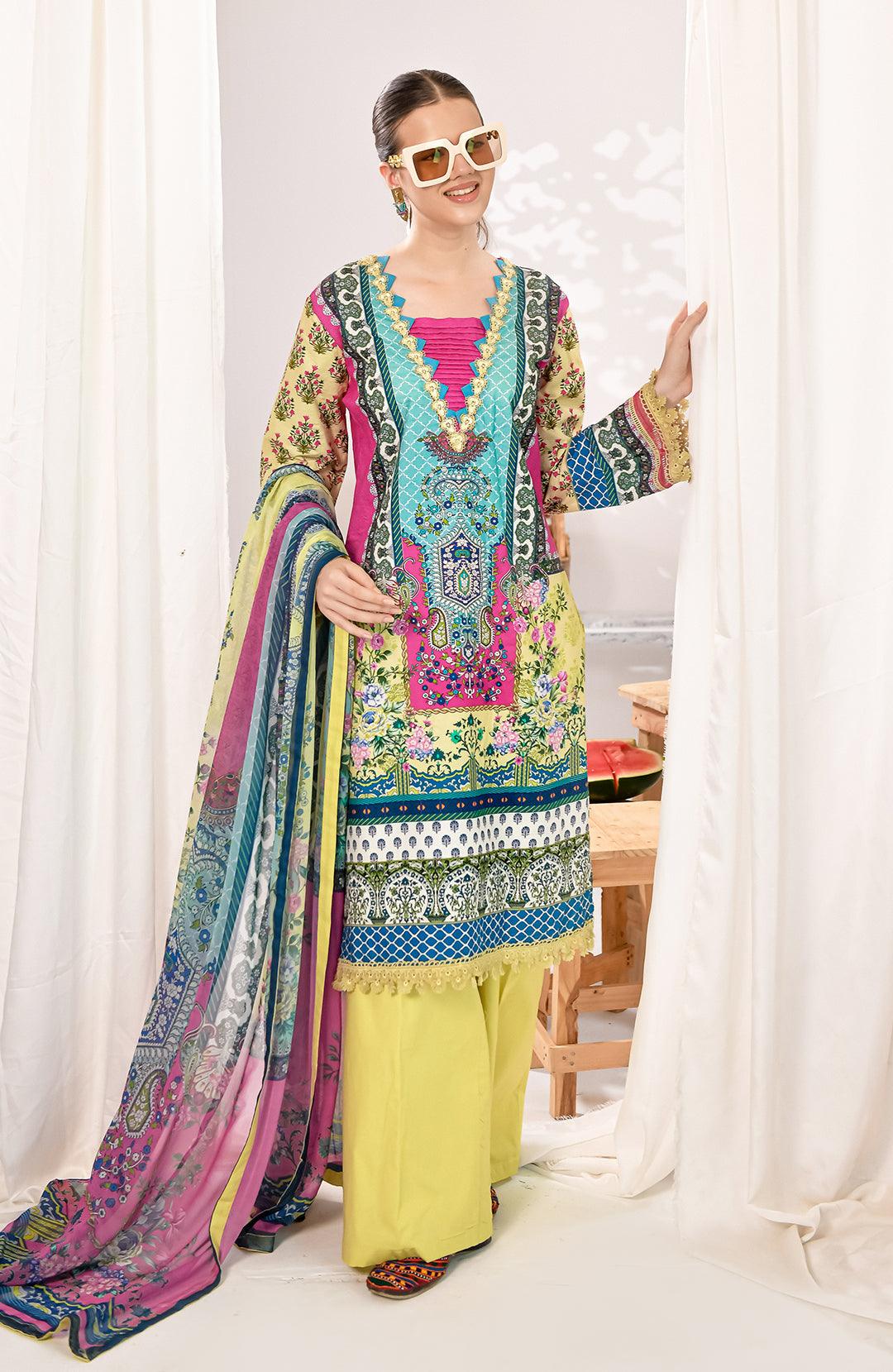 Charm | 2Pc Printed Lawn Kurta with Chiffon dupatta