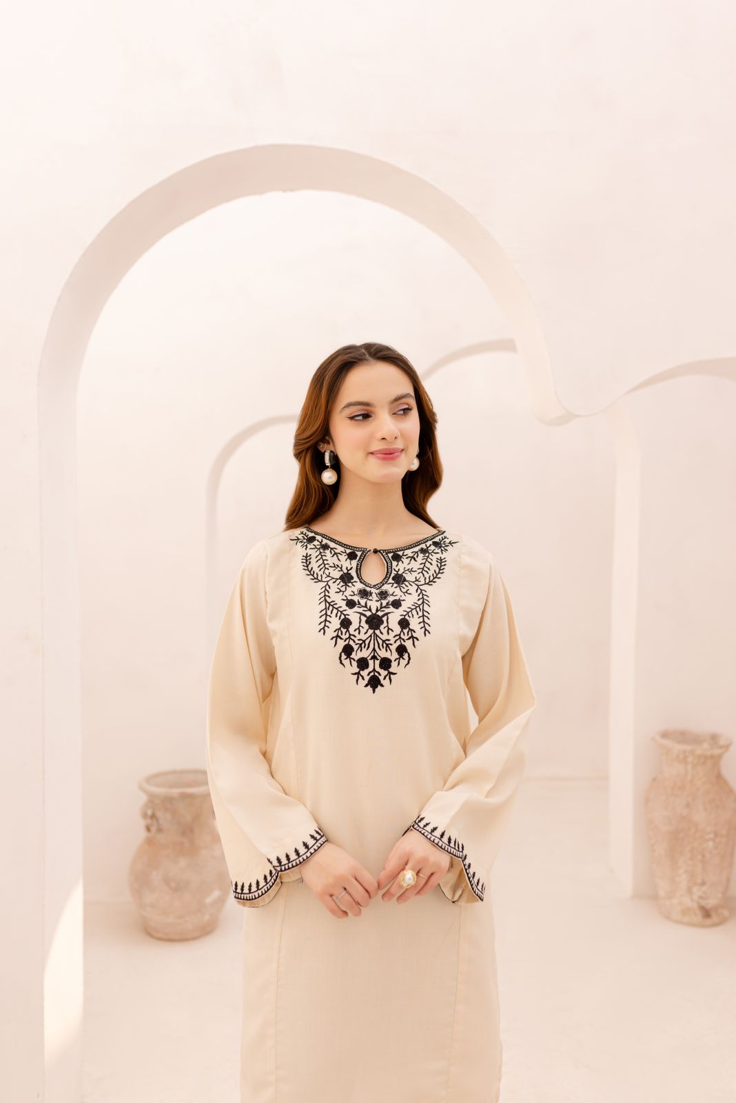 2PC Embroidered Dress - 1080