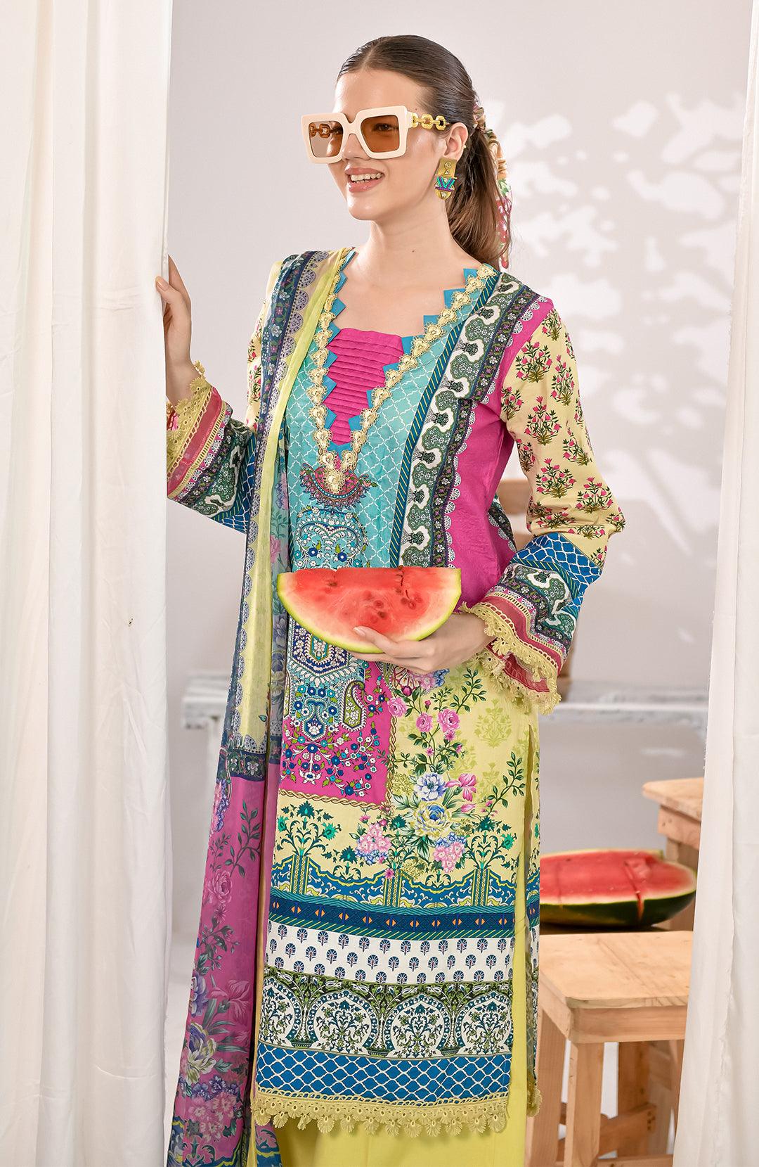 Charm | 2Pc Printed Lawn Kurta with Chiffon dupatta