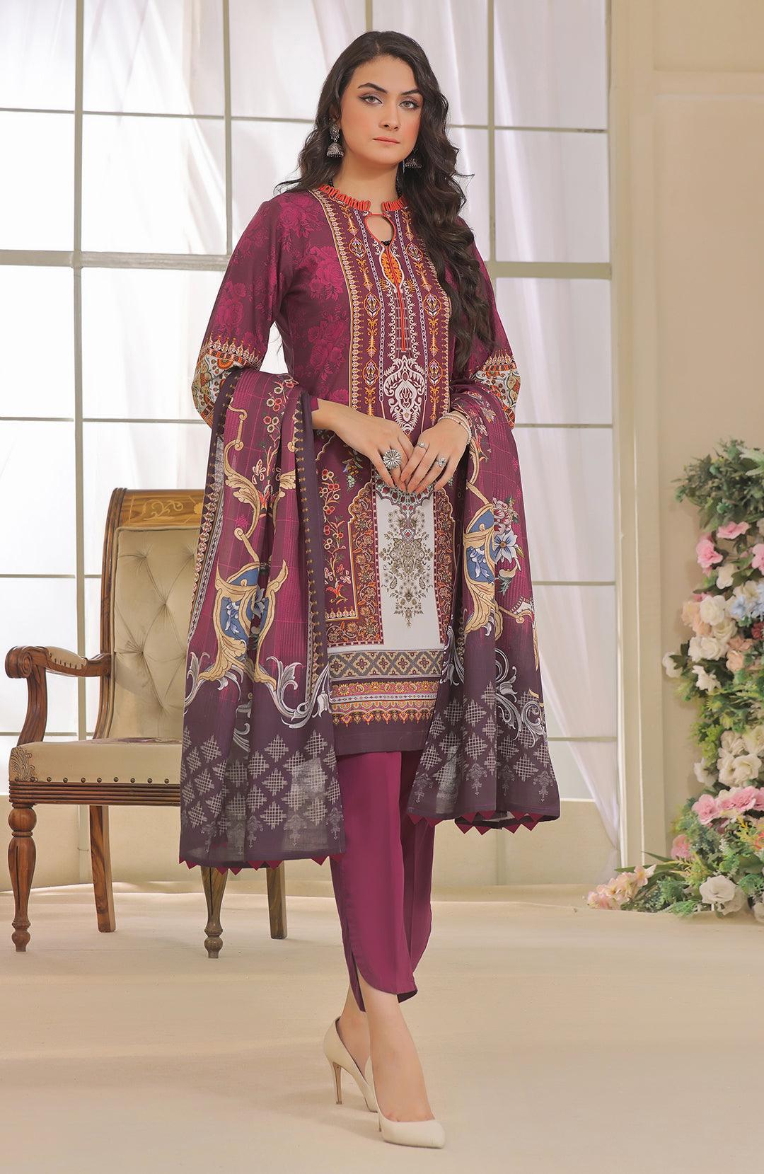 Sweet Pea | Stitched 3PC Printed Khaddar Shirt With Printed Khaddar Shawl