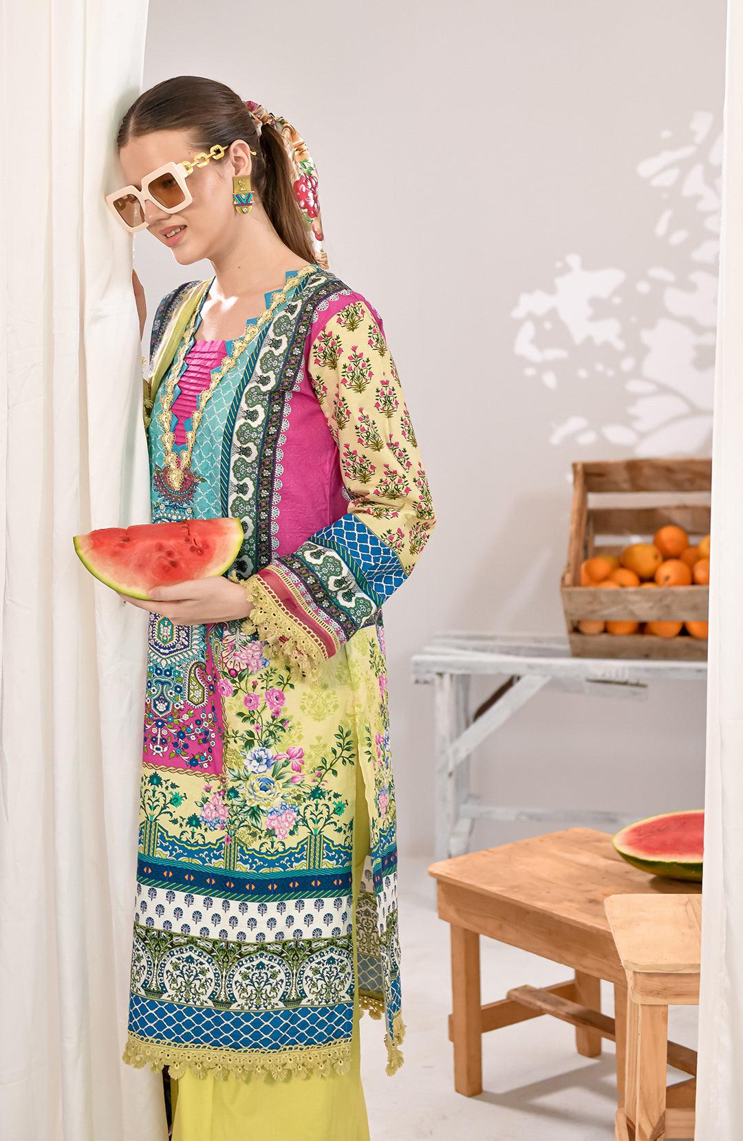 Charm | 2Pc Printed Lawn Kurta with Chiffon dupatta