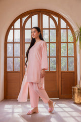 Baby Pink Embroidered Lawn 3PC Suit