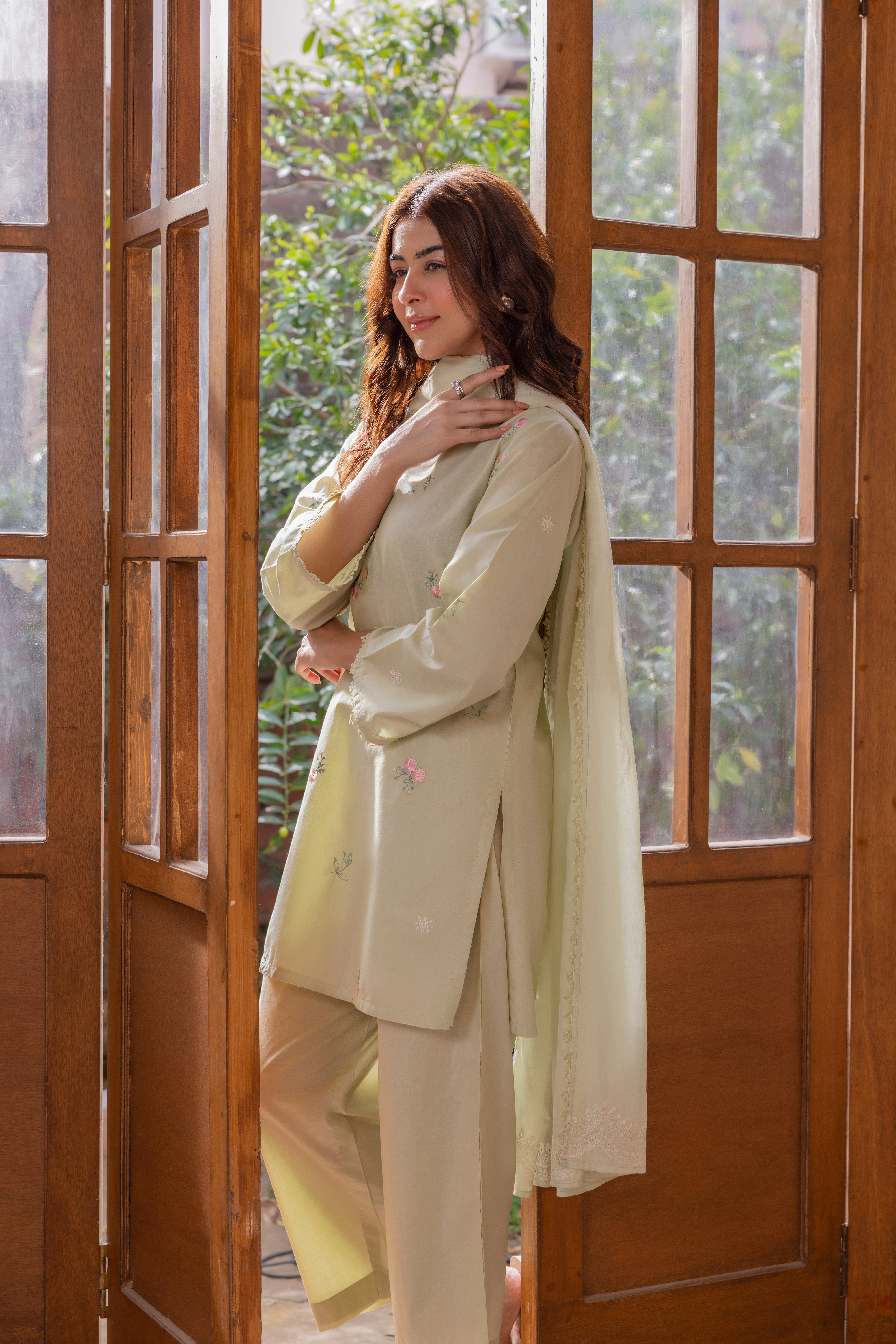 Pistachio Embroidered Lawn 3PC Suit