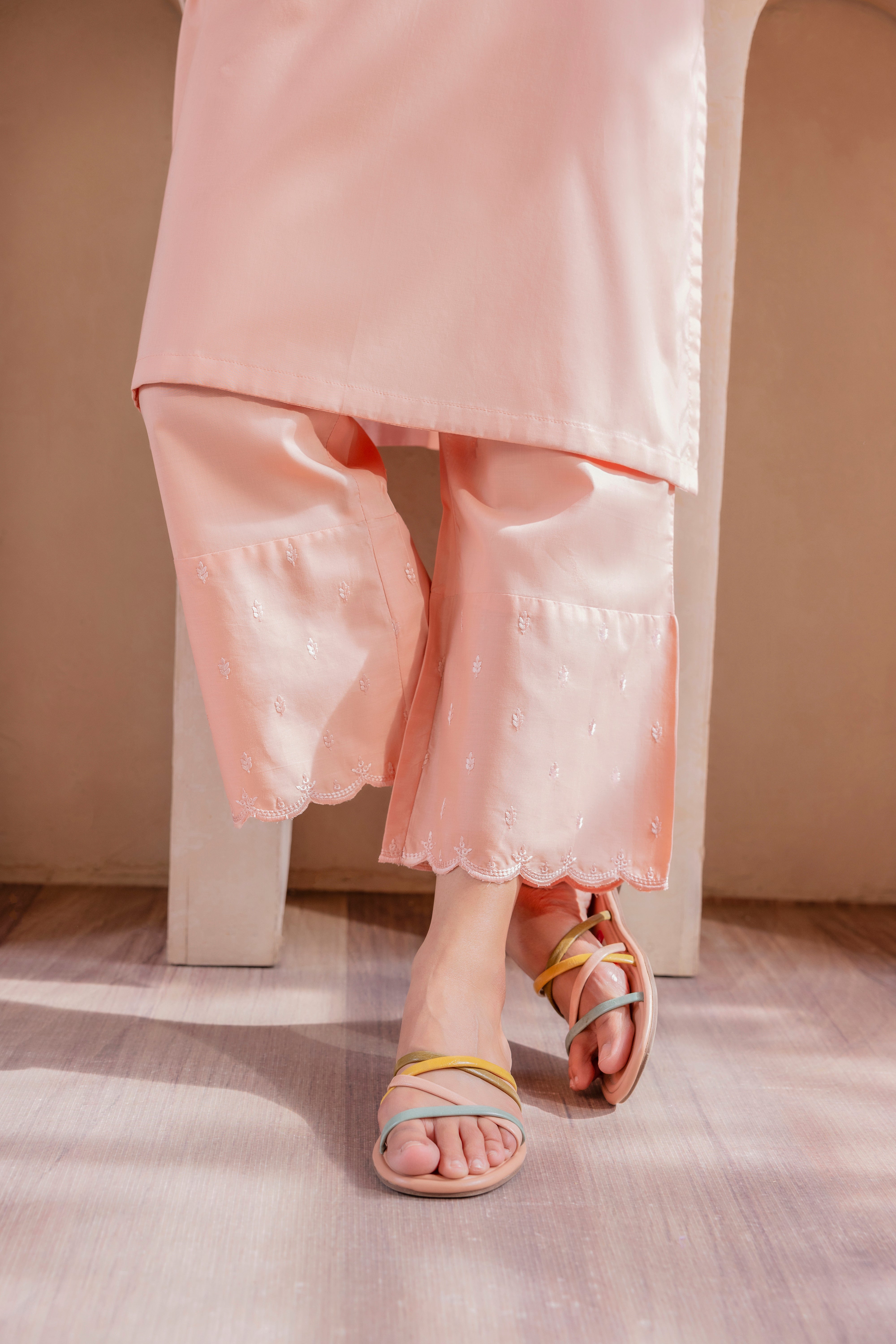 Peach Embroidered Lawn 3PC Suit