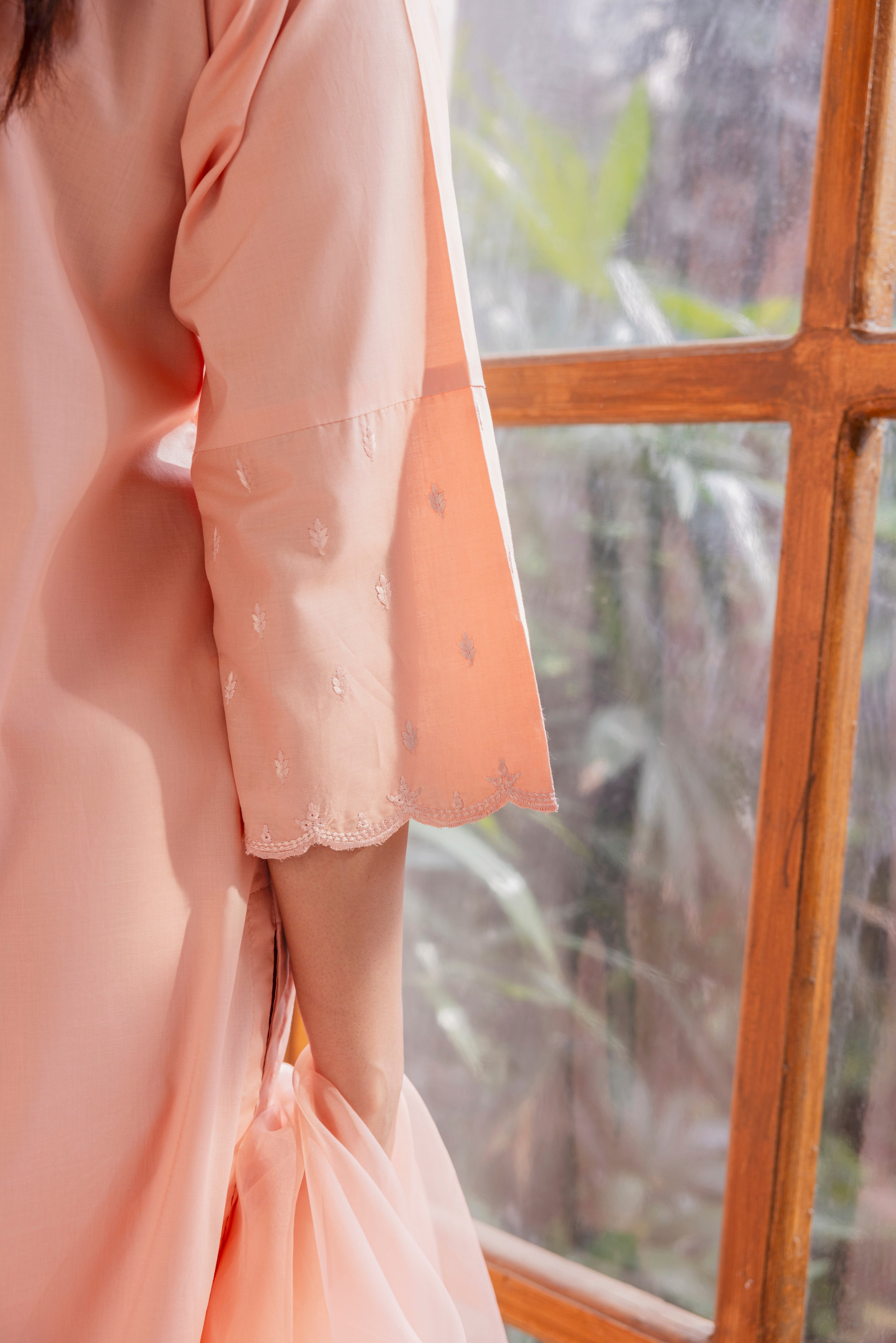 Peach Embroidered Lawn 3PC Suit