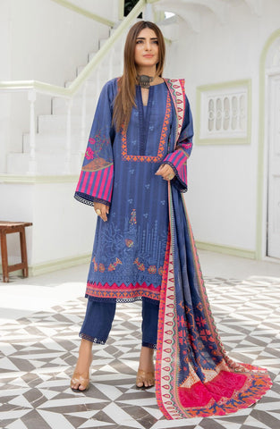 LDPEKH-04 - Digital Print Embroidered Khaddar 3P