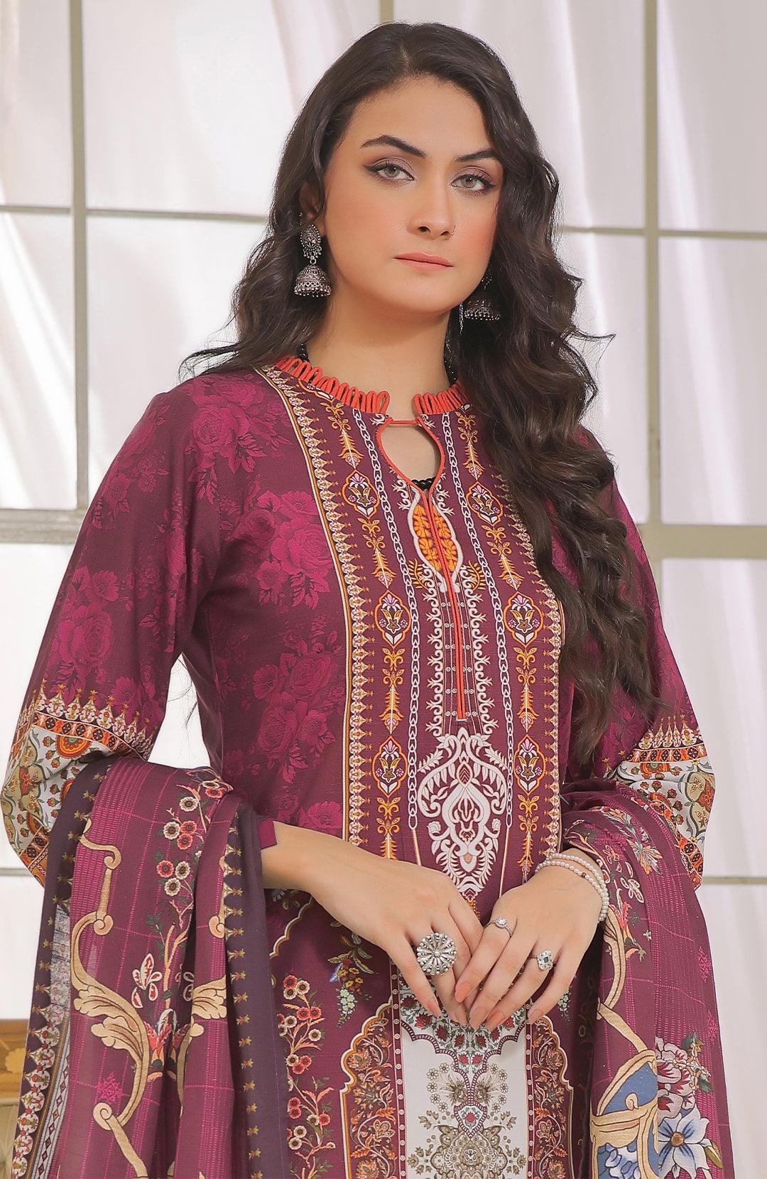 Sweet Pea | Stitched 3PC Printed Khaddar Shirt With Printed Khaddar Shawl